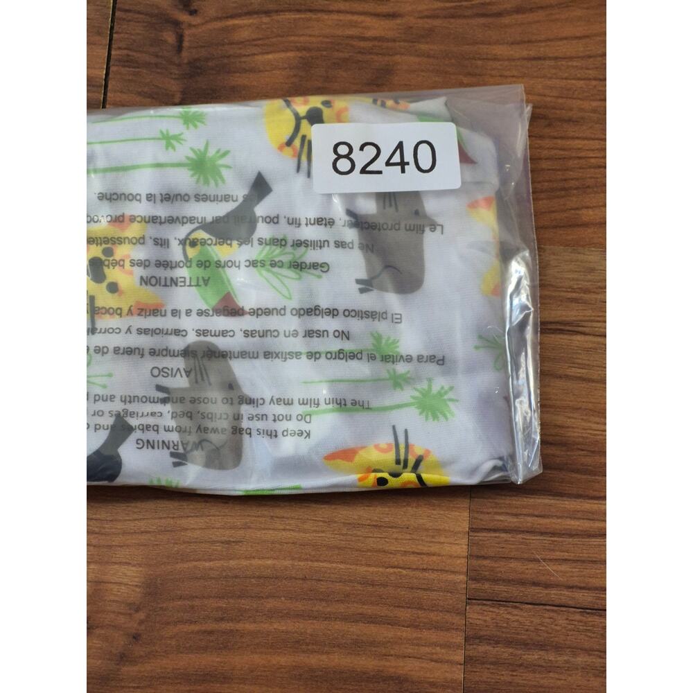 Kohl's Pajama Pants Boys Size 5T Safari Green White Cuffed Elastic Waist 8240 - Picture 8 of 8